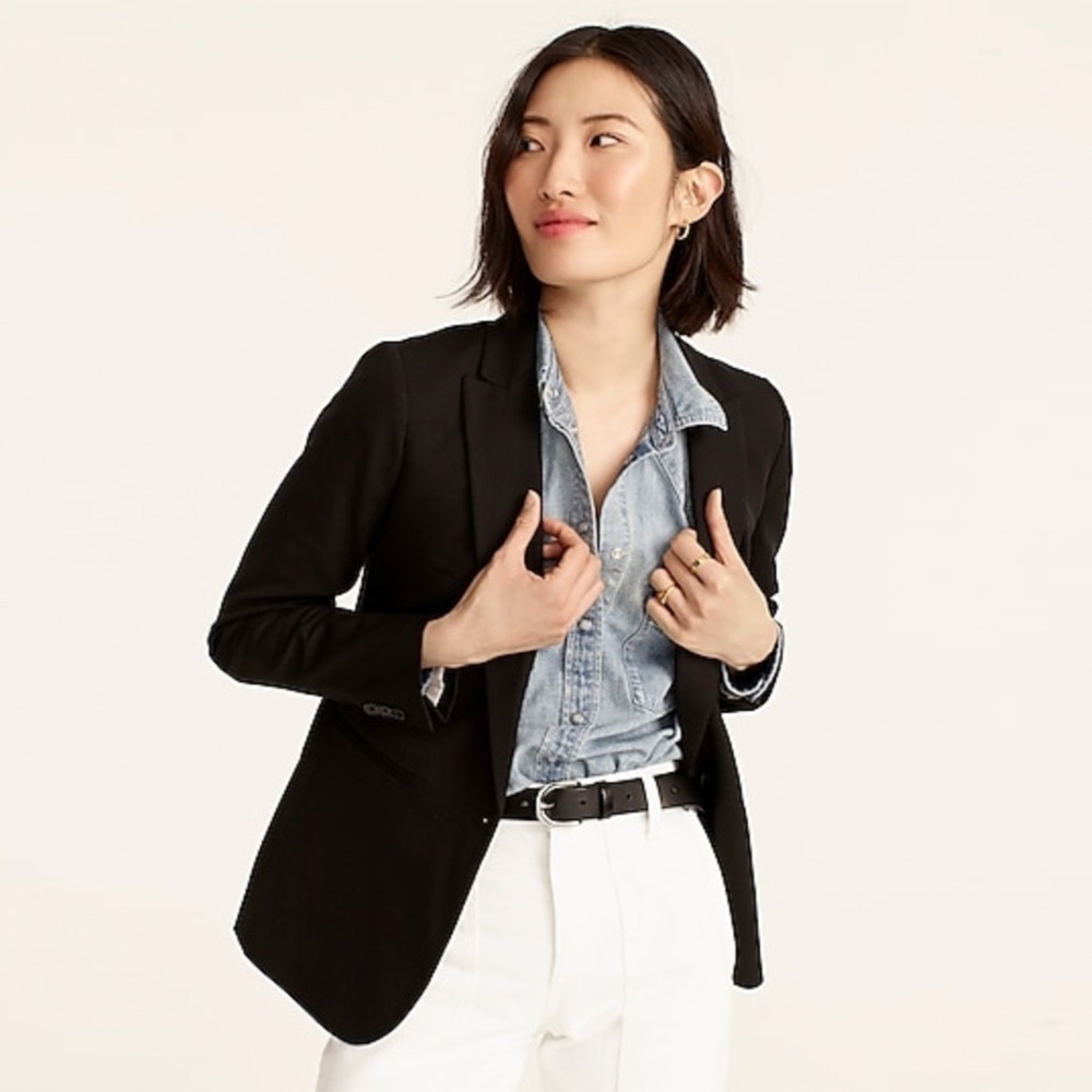 J. Crew - The Tall Parke Blazer in Bi-stretch Cotton Blend - Black